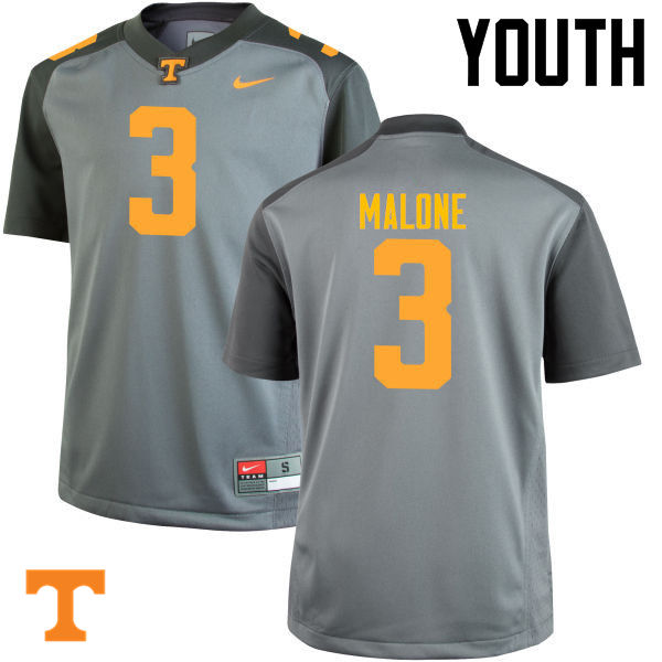 Youth #3 Josh Malone Tennessee Volunteers College Football Jerseys-Gray